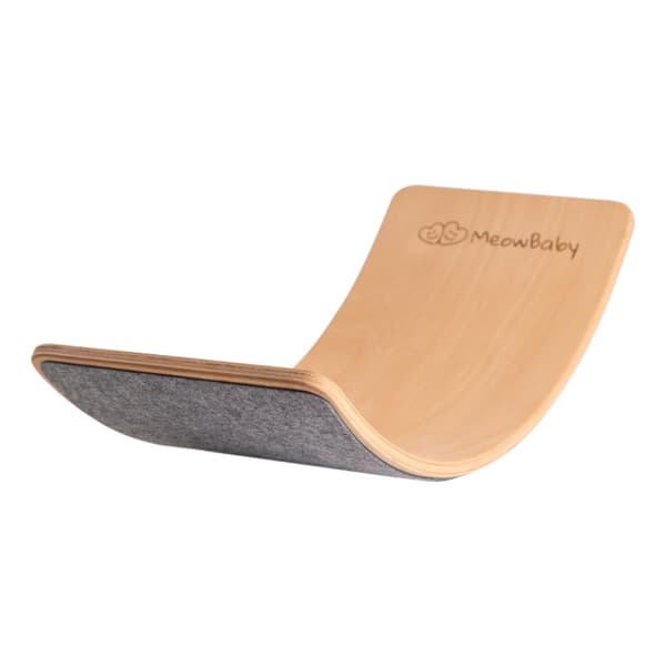 MeowBaby Balansbräda för Barn, Balance Board med Filt, Grå