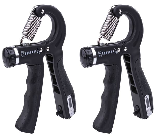 INF Handgreppstränare med Justerbart Motstånd 5-60 kg 2-pack Svart