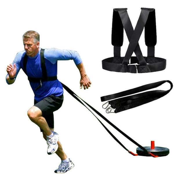 INF Vektbærende skulderstropp, dekktrekksele Fitness motstandstrening Sort