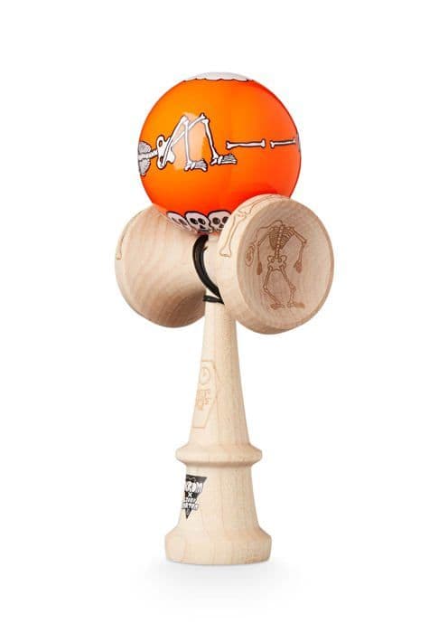 Kendama KROM x JODY BARTON Skeletons Orange - KROM märke - Huvudfärg Vit