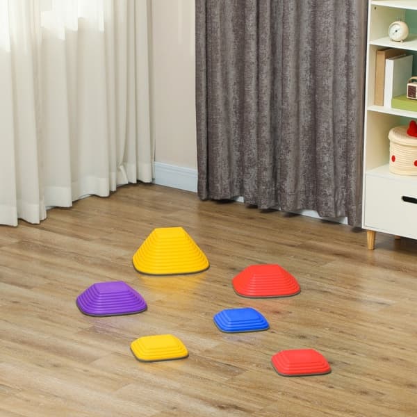 Rootz Balance River Stones - Stepping Stones - Sanselegetøj - Forbedrer koordinationen - 21,5 cm til 34,3 cm - Til alderen 3-8 - Indendørs/udendørs br