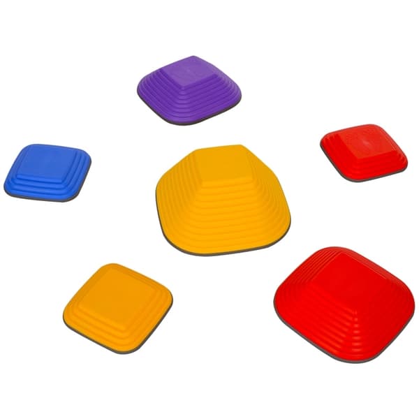 Rootz Balance River Stones - Stepping Stones - Sanselegetøj - Forbedrer koordinationen - 21,5 cm til 34,3 cm - Til alderen 3-8 - Indendørs/udendørs br
