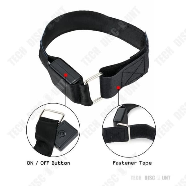 TD® Sport Light Armband LED Röd Orange Fluorescerande Justerbart Säkerhetsarmband Cykling Promenad Blinkande ljus Hals med hög synlighet