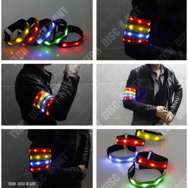 TD® Sport Light Armband LED Röd Orange Fluorescerande Justerbart Säkerhetsarmband Cykling Promenad Blinkande ljus Hals med hög synlighet