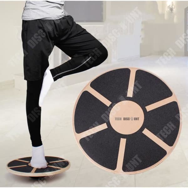 TD® balansbräda för yoga och fitness - TEKNISK RABATT - Stark och lätt - Trä och plast
