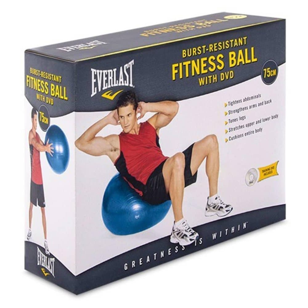 EVERLAST Oppblåsbar treningsball 75 cm blå