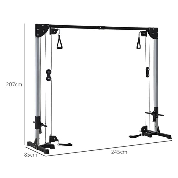 Kabeldrag Kraftstation, 245x85x207 cm, Svart