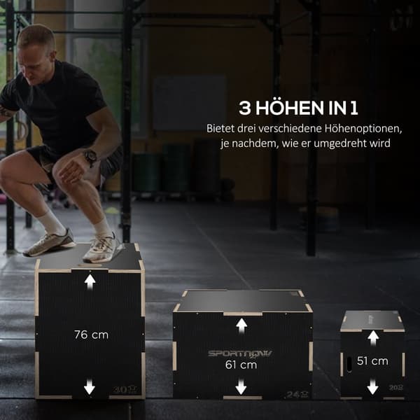 Jump Box, 76x61x51 cm, Sort