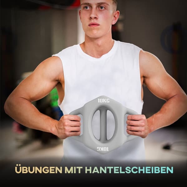 Hantel, 3-i-1 10 kg, 29x22x6 cm, Grå