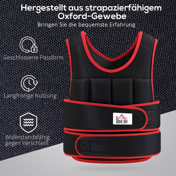 Painoliivi, 20 kg, 60x50 cm, Musta+Punainen