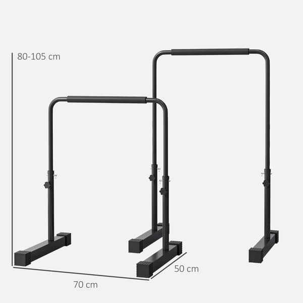 Dip Bars, Bars 2er Set, 70x50x80-105 cm, Svart