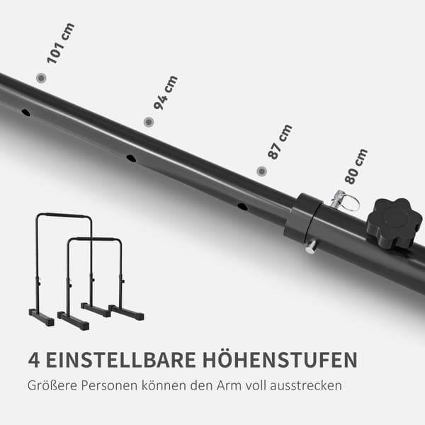 Dip Bars, Bars 2er Set, 70x50x80-105 cm, Svart