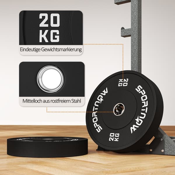 Hantelvikter Set, 2er-Set, 2x20kg, Svart
