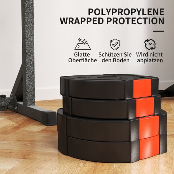 Hantelvikter Set, 4er-Set, Ø34x6T cm, Ø27x4,5T cm, Svart