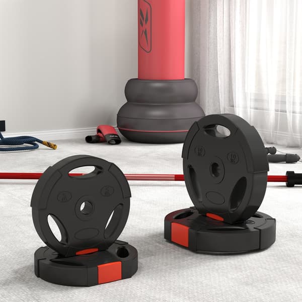 Hantelvikter Set, 4er-Set, Ø34x6T cm, Ø27x4,5T cm, Svart