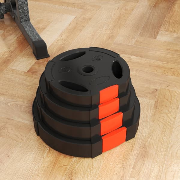 Hantelvikter Set, 4er-Set, Ø34x6T cm, Ø27x4,5T cm, Svart