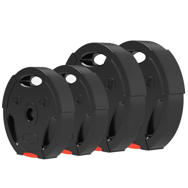 Hantelvikter Set, 4er-Set, Ø34x6T cm, Ø27x4,5T cm, Svart