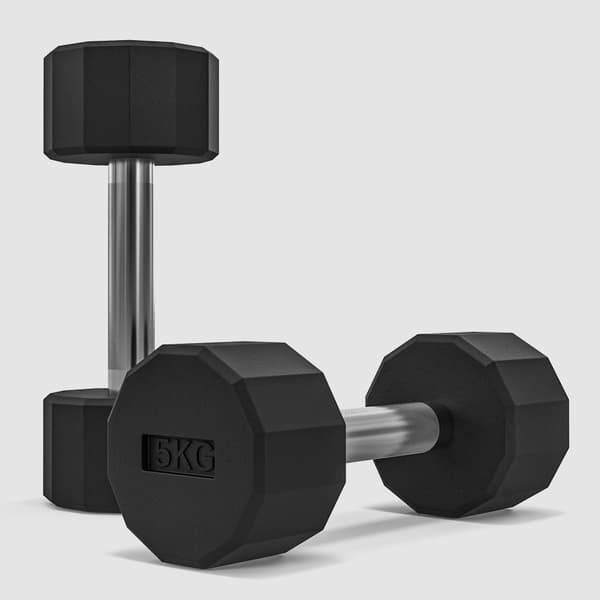 Dumbbell-sæt, 10 kg, 25x9.5x9.5 cm, Sort