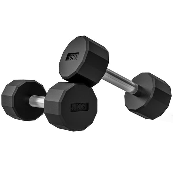 Dumbbell-sæt, 10 kg, 25x9.5x9.5 cm, Sort