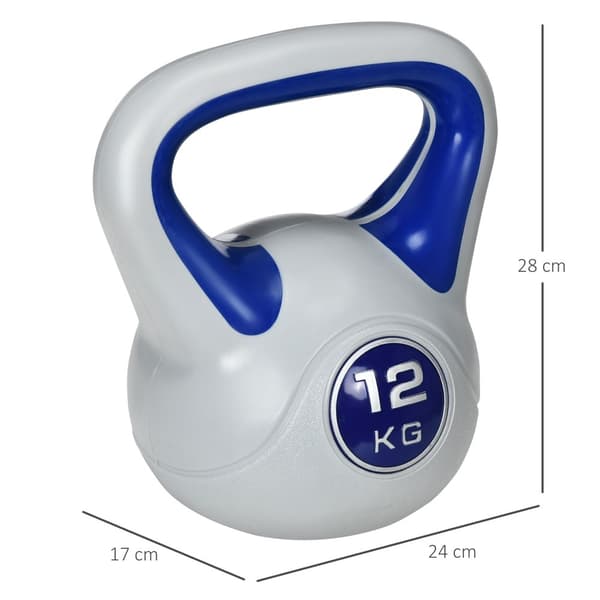 Kettlebell, 12 KG, 24x17x28 cm, Blå
