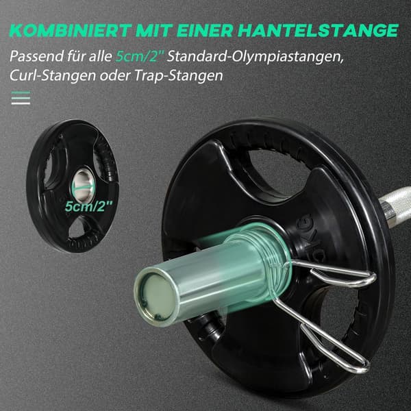 Viktplates-set, Tri-Grip 2 x 5 KG, Ø24 x 3,5H cm, Svart
