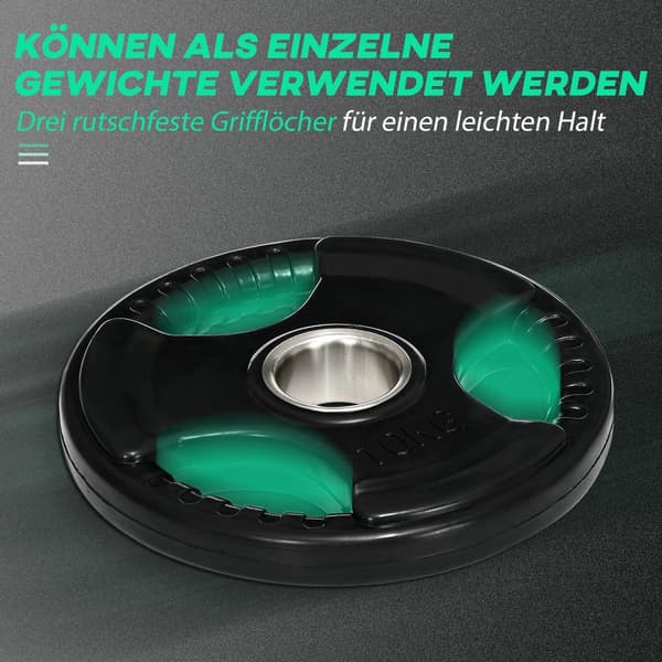 Hantelplattor, Tri-Grip 2 x 10 KG, Ø32 x 4H cm, Svart