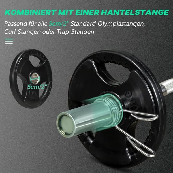 Hantelplattor, Tri-Grip 2 x 10 KG, Ø32 x 4H cm, Svart