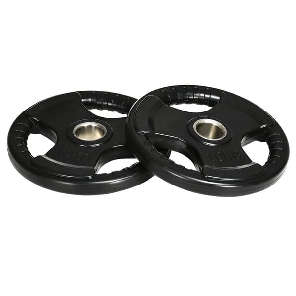 Hantelplattor, Tri-Grip 2 x 10 KG, Ø32 x 4H cm, Svart