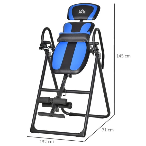Inversionsbord, 132x71x145 cm, Sort Blå