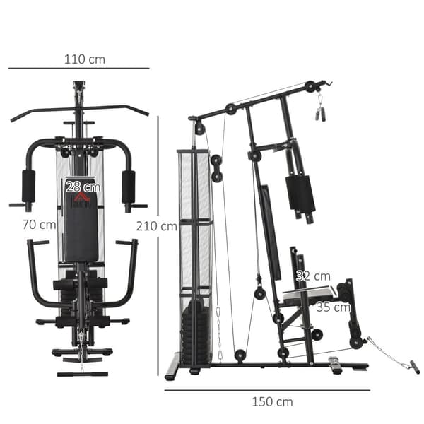 Gym Styrke Station, 150x110x210 cm, Sort