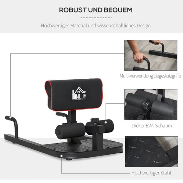 Træningsudstyr, Sissy Squat, 50x97x44.5–56.5 cm, Sort