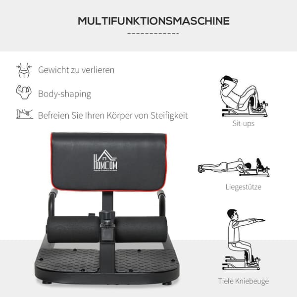 Træningsudstyr, Sissy Squat, 50x97x44.5–56.5 cm, Sort