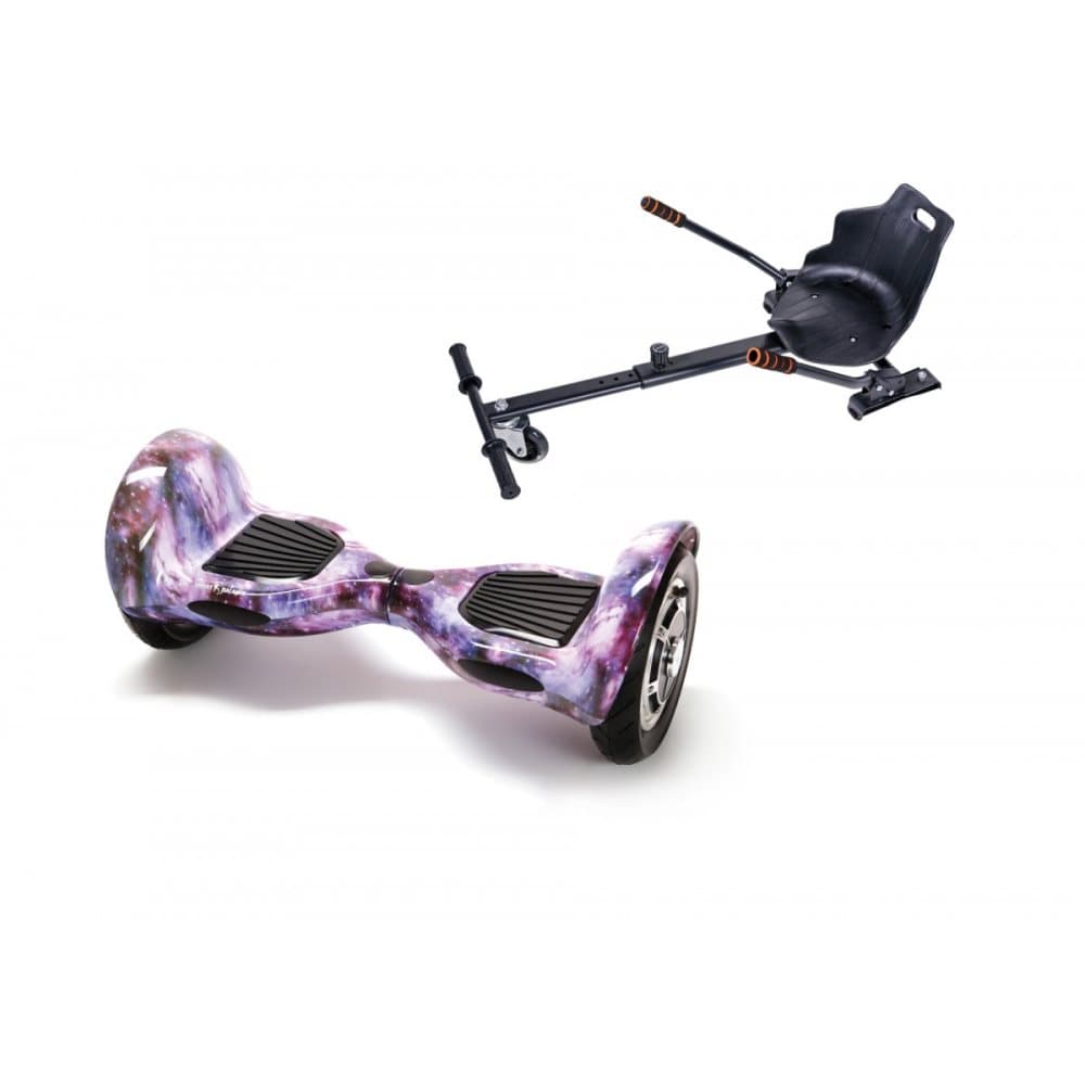 Package Smart Balance™ Hoverboard 10 inch, OffRoad Galaxy + Hoverseat, Battery 4 Ah, Bluetooth, Bag, Leds