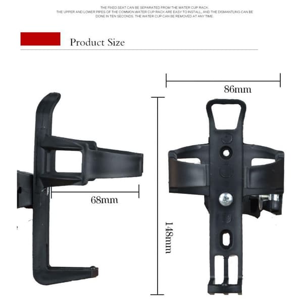 Beslagsholder Flaskeholder til Xiaomi Mijia M365 elektrisk scooter - sort