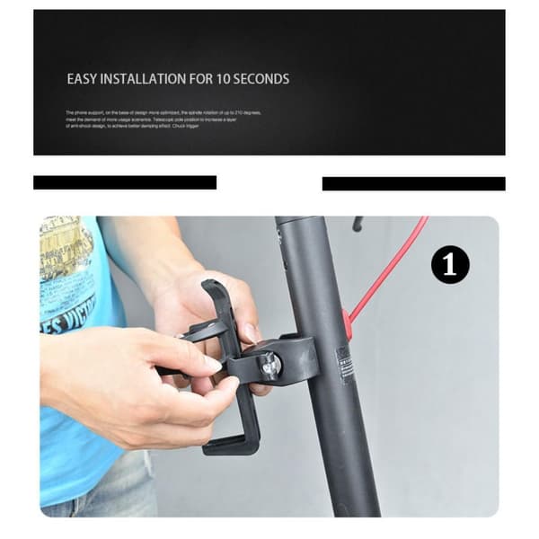 Beslagsholder Flaskeholder til Xiaomi Mijia M365 elektrisk scooter - sort