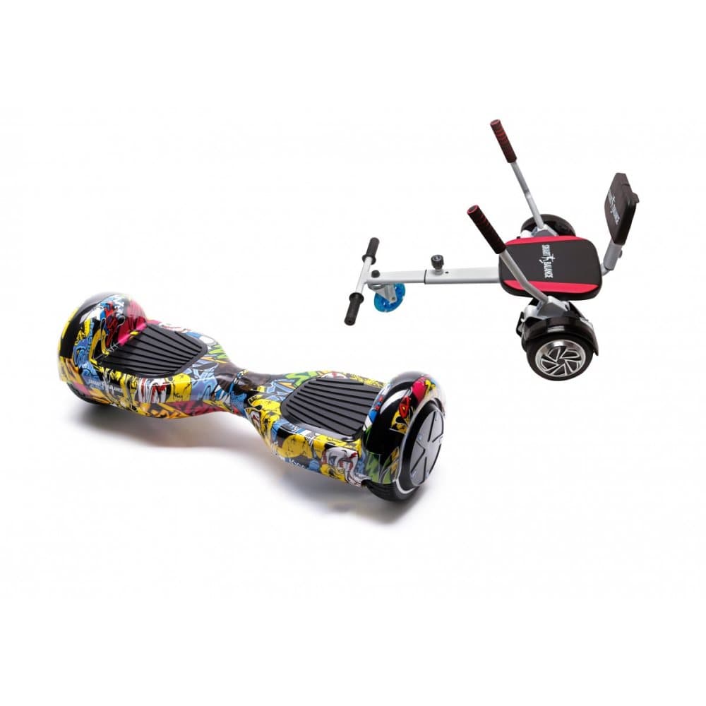 Package Smart Balance™ Hoverboard 6.5 inch, Regular HipHop + Hoverseat with Sponge, Motor 700 Wat, LED