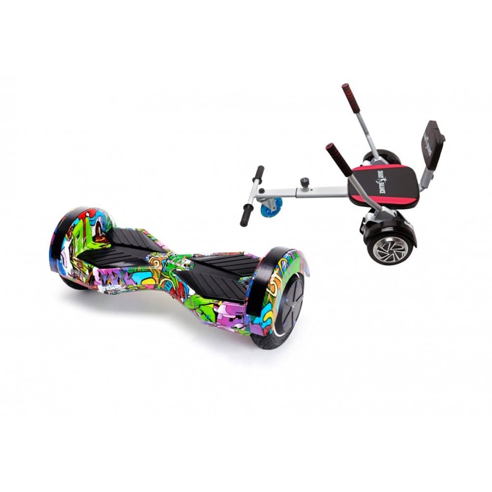 Package Smart Balance™ Hoverboard 6.5 inch, Transformers Multicolor + Hoverseat with Sponge, Motor 700 Wat, LED