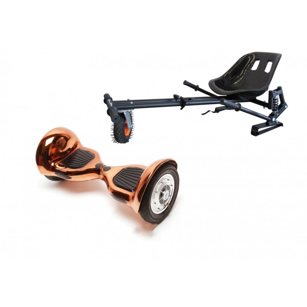 Package Smart Balance™ Hoverboard 10 inch, OffRoad Iron + Hoverseat with Suspensions, Battery 4 Ah, Bluetooth, Bag, Leds