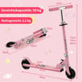 Miniatyrbilde 2 av 5: Barnescooter 2-hjuls sparkescooter med blinkende hjul Stativ og Cruise Småbarnsleke Rosa
