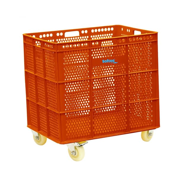 Softee Kurv Med Hjul Pu Orange 47.5x53.5x62 cm