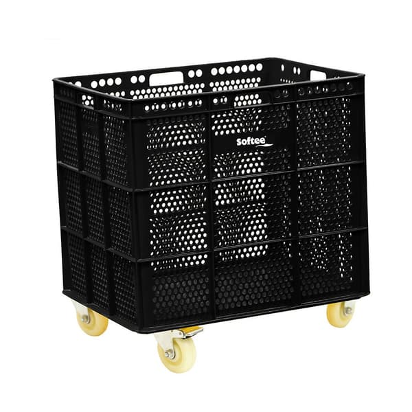 Softee Kurv Med Hjul Pu Sort 47.5x53.5x62 cm