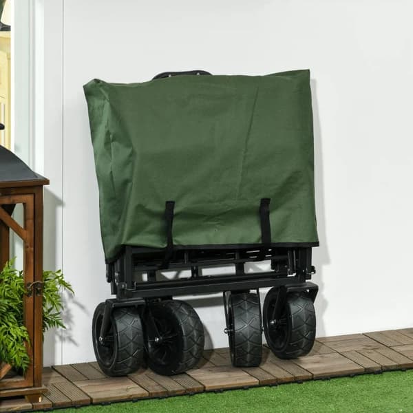 Rootz-käsikärry - Taitettava - 110L 100kg asti - Teleskooppikahva - Teräsrunko - 600D Oxford polyesteri - Muovi - Khaki - 94 x 57 x 77-100cm