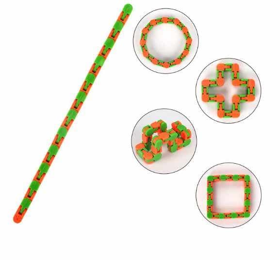 Fidget Toys - Fidget Leksak - Böjd Räls grön/orange
