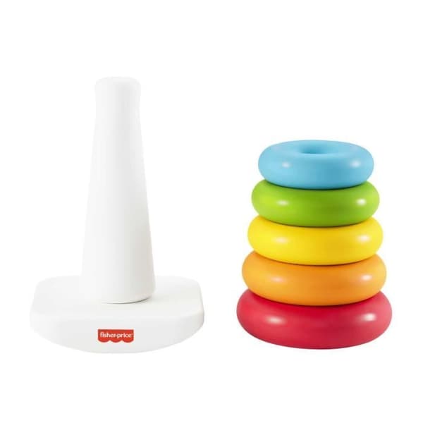 Fisher -Price Rainbow Pyramid Classic Staplingsringar i växtbaserade material - Leksak för tidigt lärande - Från 6 månader