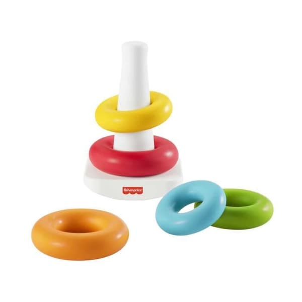 Fisher -Price Rainbow Pyramid Classic Staplingsringar i växtbaserade material - Leksak för tidigt lärande - Från 6 månader