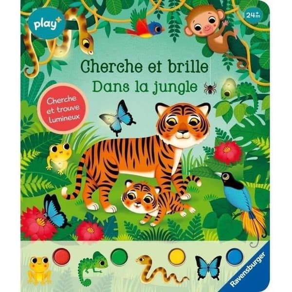 Ravensburger play+, Seek and shine - In the jungle, Book, Early years, baby