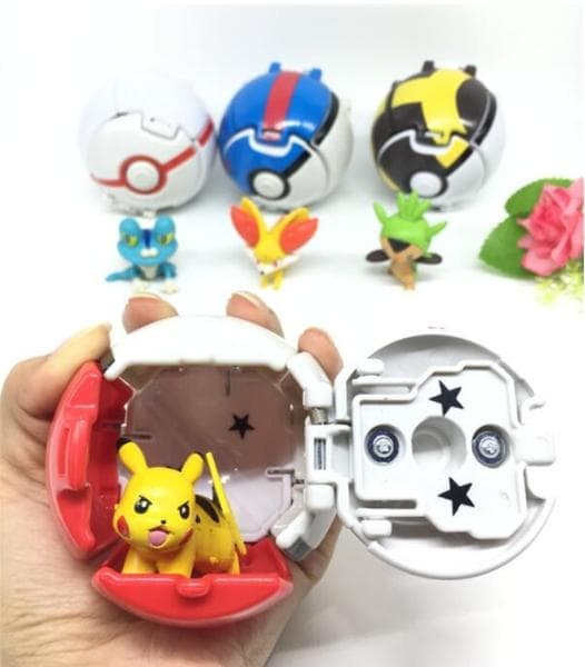 Pokemon Action Anime Figures Balls- Content Pikachu