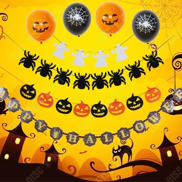 TD® Halloween Dekoration Pumpa Ghost Spider Pull Flag Flower 12 Inch Halloween Latex Ballong Set