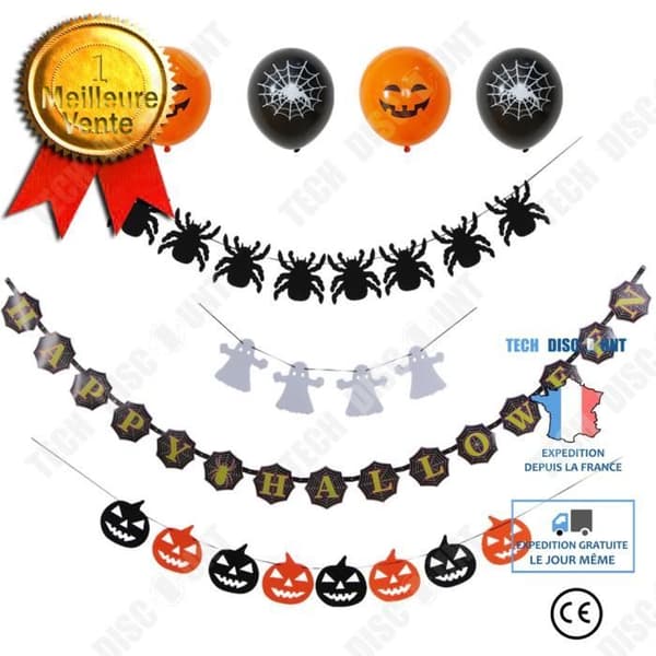 TD® Halloween Dekoration Pumpa Ghost Spider Pull Flag Flower 12 Inch Halloween Latex Ballong Set