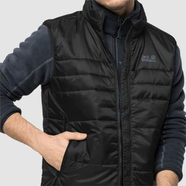Jack Wolfskin argon ärmlös dunjacka - svart - XXL